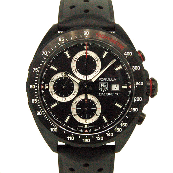 タグホイヤー　TAG HEUER　フォーミュラ1 クロノグラフ　CAZ2011.FT8024　ブラック　SS　ラバーベルト　44mm　USED　中古