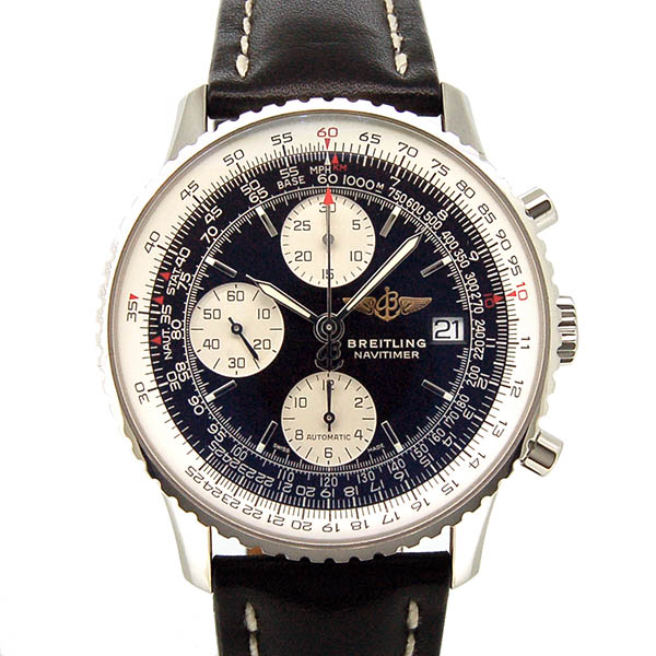 ブライトリング　BREITLING　オールドナビタイマー　A132BJAKBA(A13322)　ブラック　ジャパンエディション　革ベルト　41.5mm　USED　中古