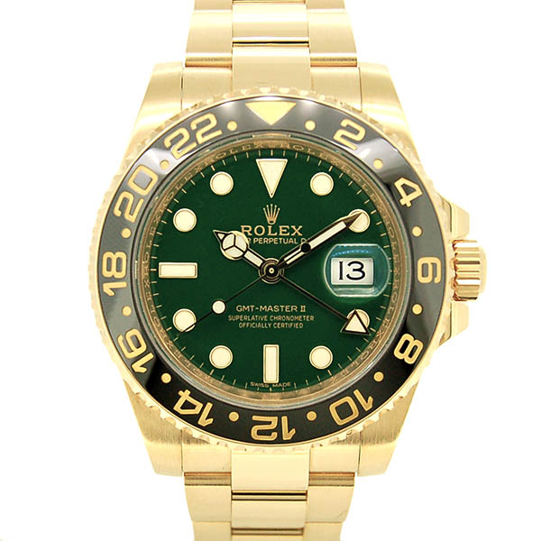 ロレックス　ROLEX　GMTマスター2　Ref.116718LN　グリーン　K18イエローゴールド　40mm　USED　中古