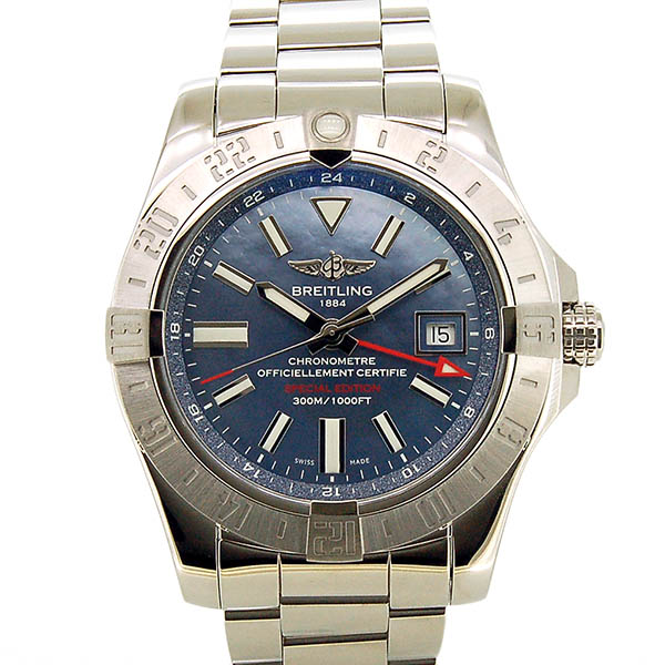 ブライトリング　BREITLING　アベンジャー2 GMT ブルーMOP　A329CMPPSS A32390　日本限定　43mm　SS　USED　中古
