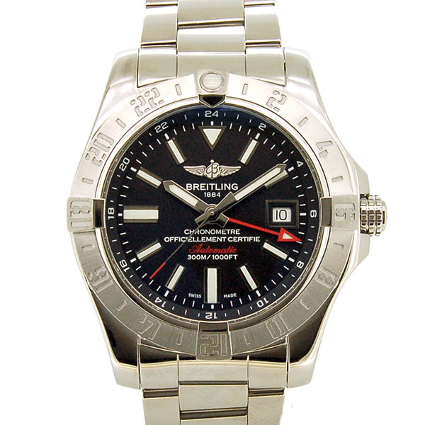 ブライトリング　BREITLING　アベンジャー2　GMT　A329B35PSS　43mm　SS　ブラック　USED　中古
