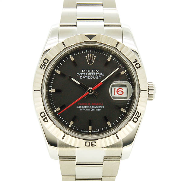 ロレックス　ROLEX　ターノグラフ　Ref.116264　SS　ブラック　V番ルーレット　36mm　USED　中古