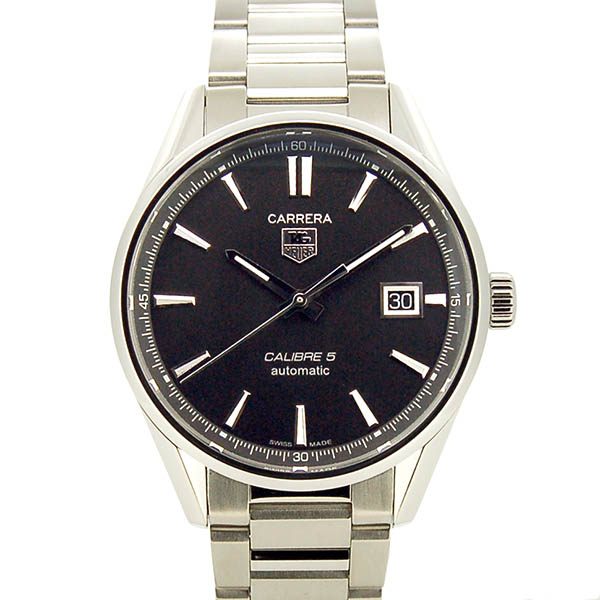 タグホイヤー　TAG HEUER　カレラ　キャリバー5　WAR211A.BA0782　SS　ブラック　39mm　USED　中古