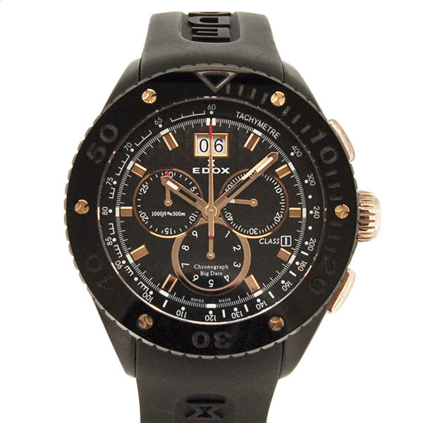 エドックス　EDOX　クラスワン クロノグラフ　10016-357RN-NIR2　クォーツ　46mm　USED　中古