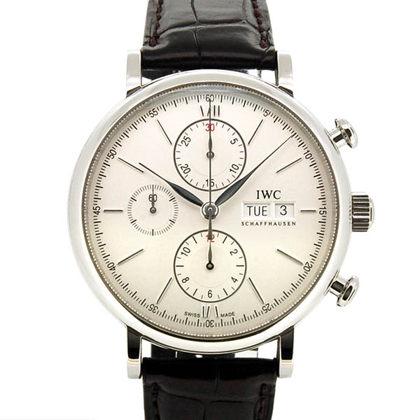 IWC　ポートフィノ　クロノグラフ　IW391007　SS　シルバー　革　USED　中古