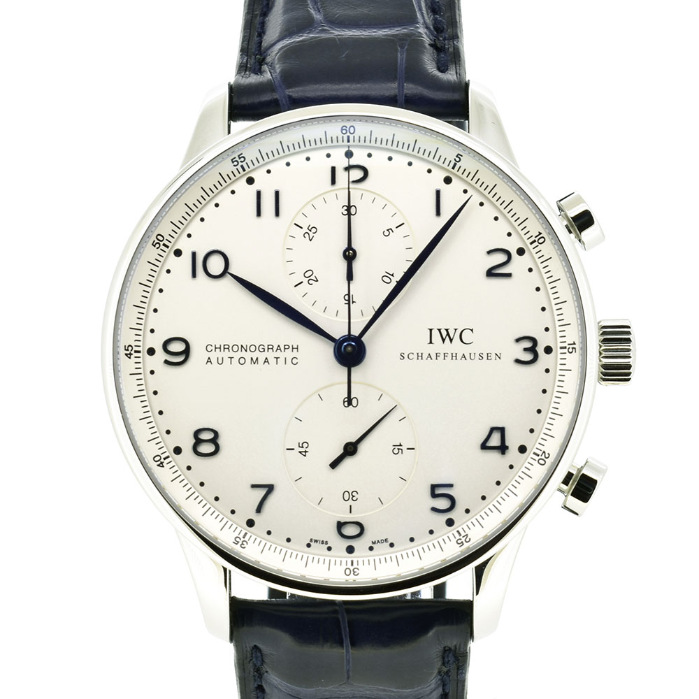 IWC　ポルトギーゼ　クロノグラフ　シルバー　青針　IW371417　自動巻　未使用品