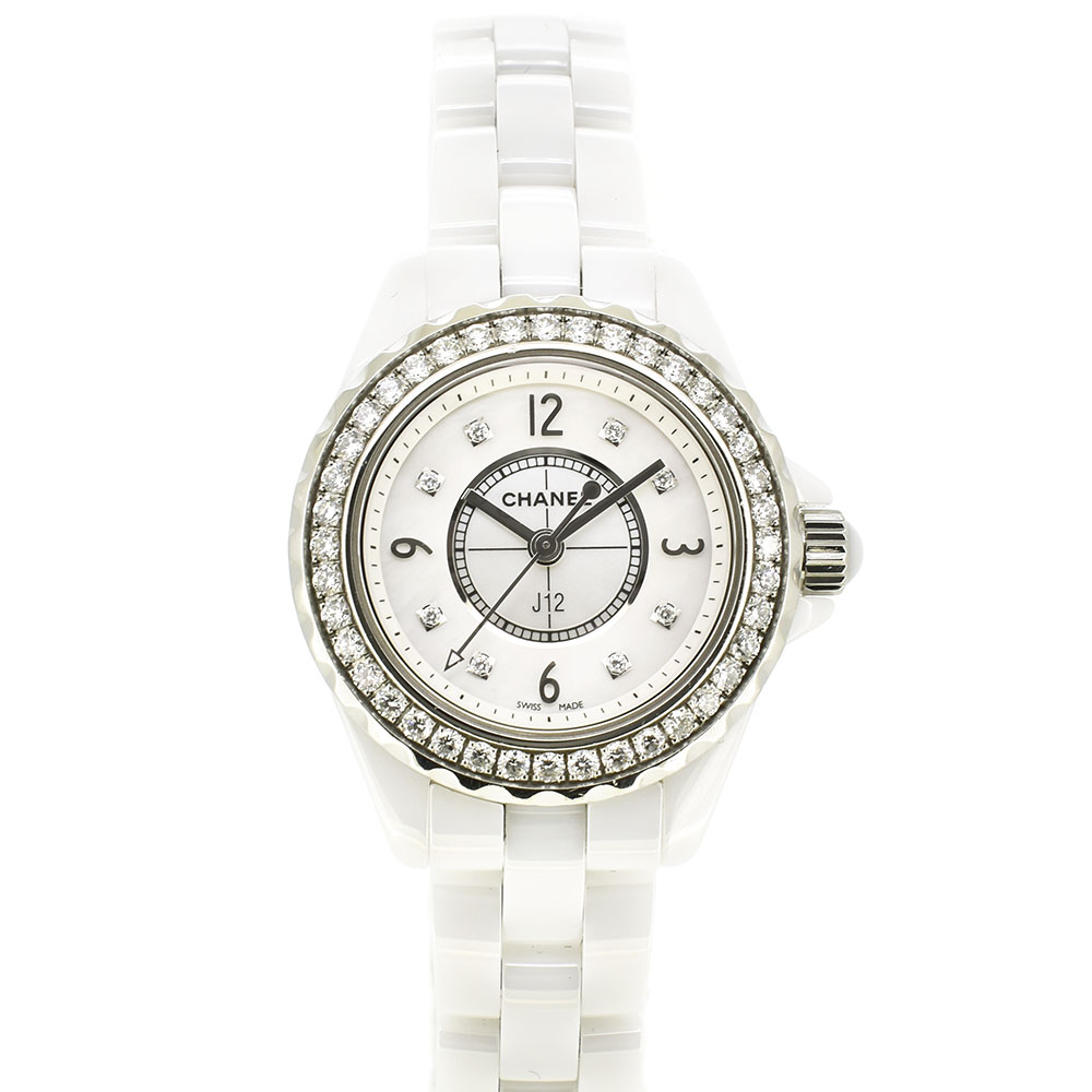 シャネル　CHANEL　J12　H2572　ダイヤモンド　29mm　ホワイトシェル　USED　中古