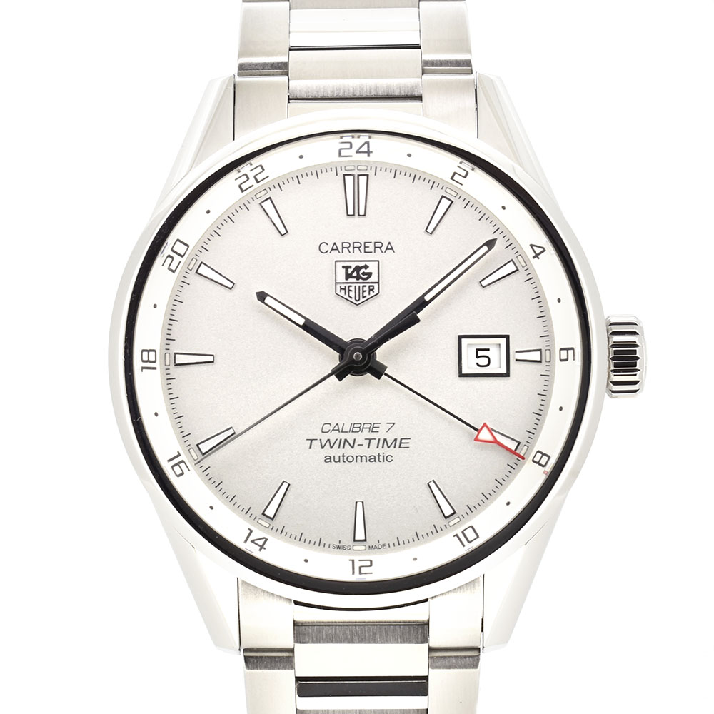 タグホイヤー　TAG HEUER　カレラ　ツインタイム　WAR2011.BA0723　キャリバー7　SS　シルバー　41mm　USED　中古