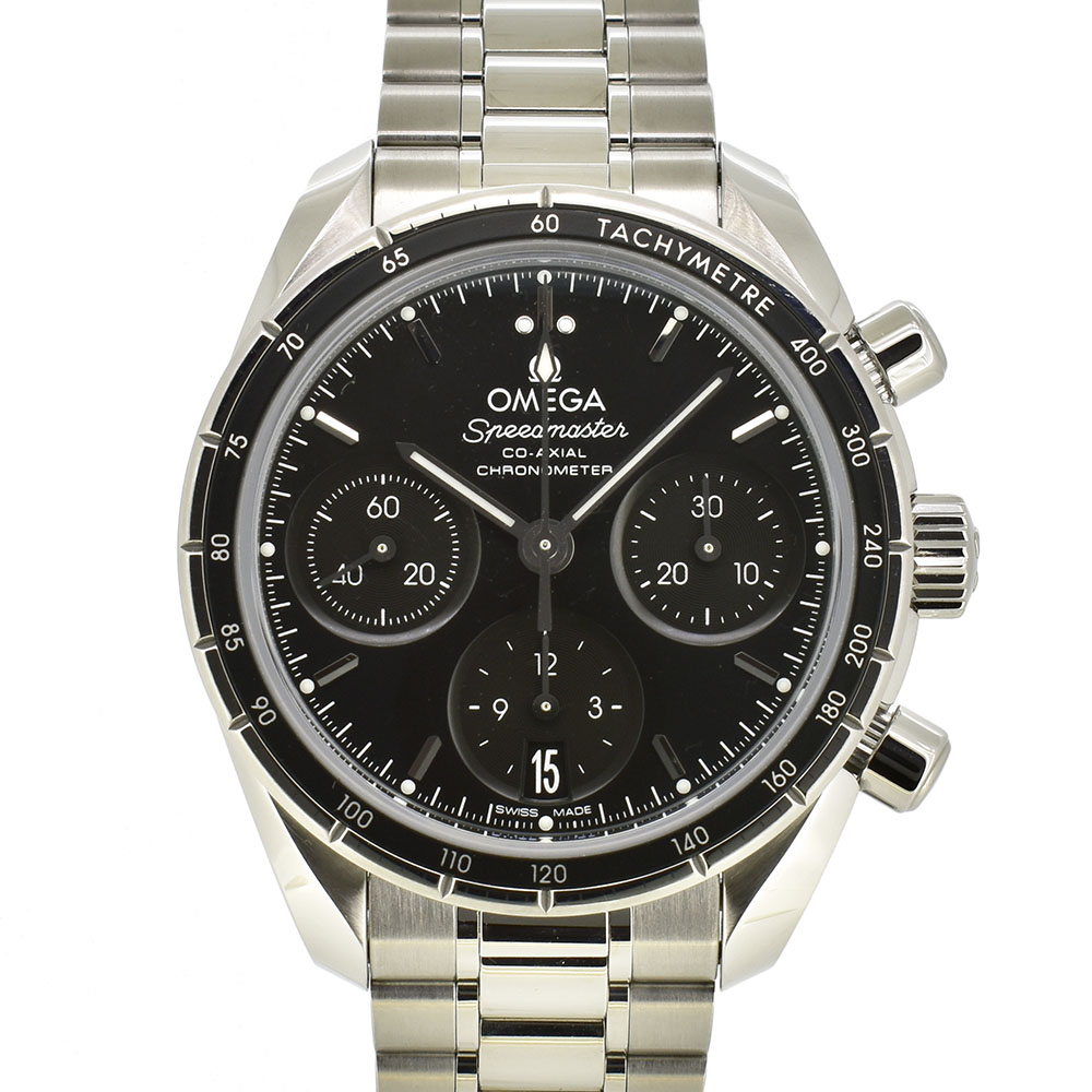 オメガ　OMEGA　スピードマスター 38　コーアクシャル 　324.30.38.50.01.001　SS　38mm　ブラック　未使用品