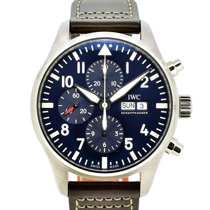 IWC　パイロットウォッチ　クロノグラフ　プティ・プランス　IW377714　デイデイト　SS　ブルー　43mm　自動巻　USED　中古