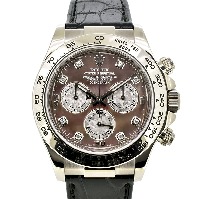 ロレックス　ROLEX　デイトナ　Ref.116519NG　K18WG　ブラックシェル　8Pダイヤ　自動巻　G番　USED　中古