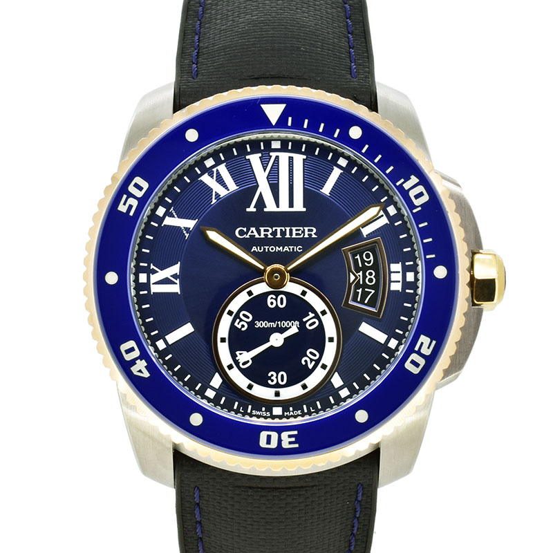 カルティエ　CARTIER　カリブル ドゥ カルティエ ダイバー　W2CA0008　ブルー　42mm　SS/18KPG　USED　中古