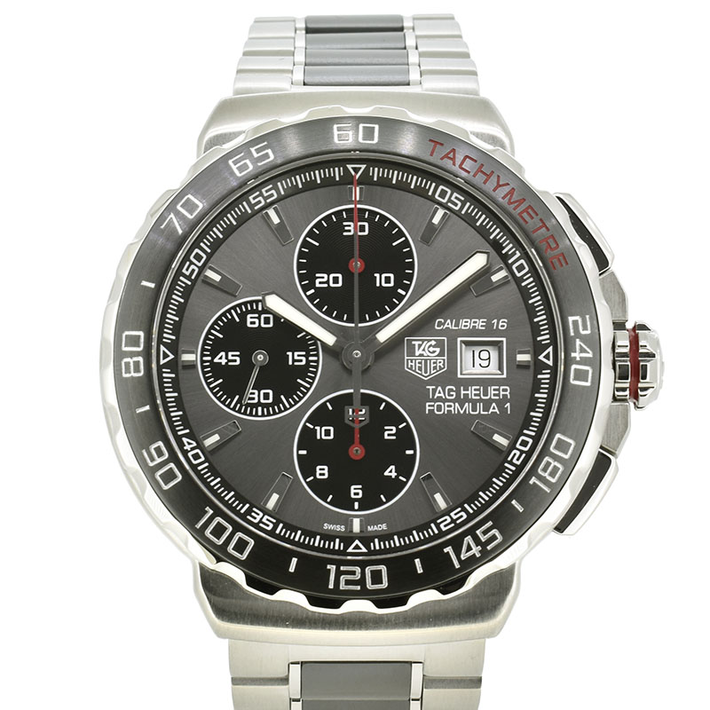 タグホイヤー　TAG HEUER　フォーミュラ1 クロノグラフ　CAU2011.BA0873　グレー　SS/CE　44mm　USED　中古
