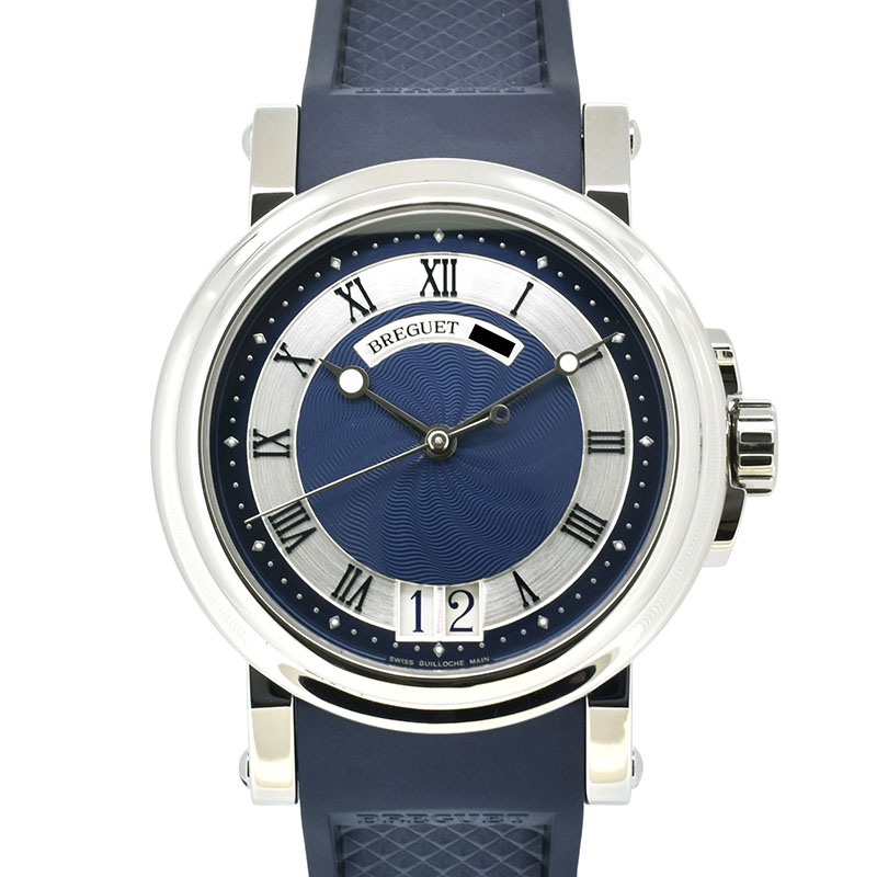 ブレゲ　BREGUET　マリーン2 ラージデイト　5817ST/Y2/5V8　SS　ブルー　39mm　ラバー　USED　中古