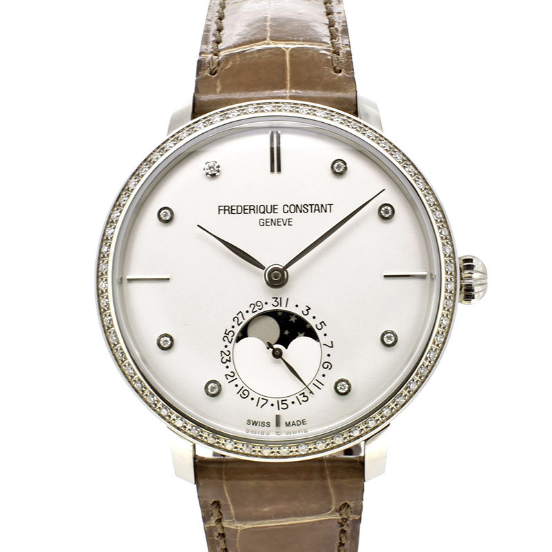 フレデリック・コンスタント　FREDERIQUE CONSTANT　スリムライン ムーンフェイズ　FC-703SD3SD6　ベゼル/8Pダイヤ　39mm　未使用品