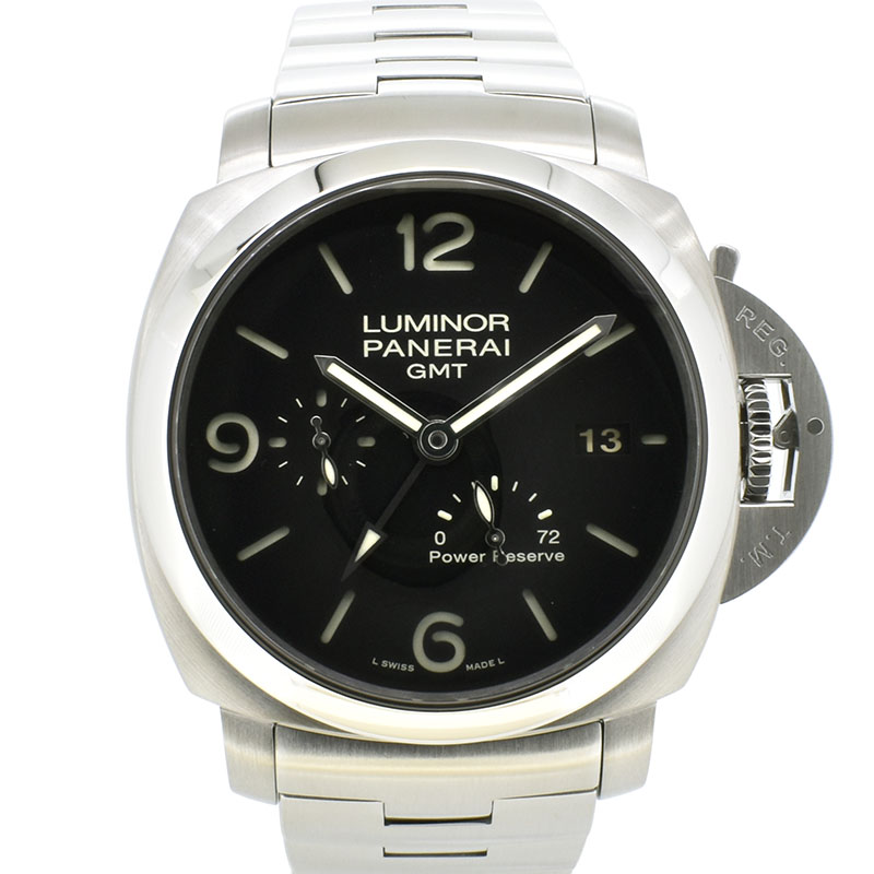 パネライ　PANERAI　ルミノール1950 3デイズ GMTパワーリザーブ　PAM00347　SS　44mm　ブラック　自動巻　USED　中古