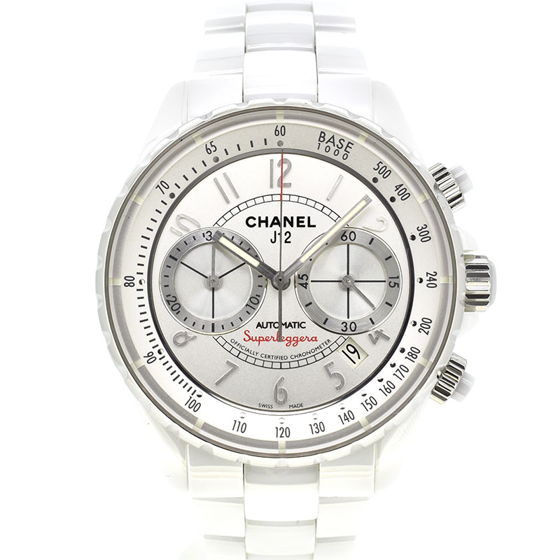 シャネル　CHANEL　J12　スーパーレッジェーラ　H3410　41mm　ホワイトセラミック　クロノグラフ　メンズ　USED　中古