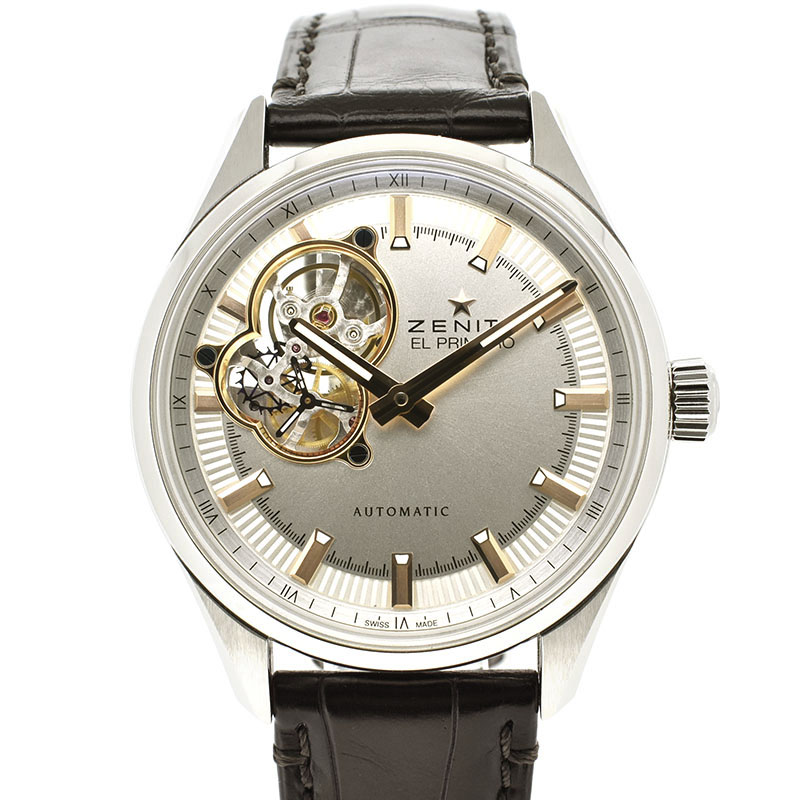 ゼニス　ZENITH　エルプリメロ　シノプシス 03.2170.4613/01.C713　SS　シルバー　革ベルト　40mm　USED　中古