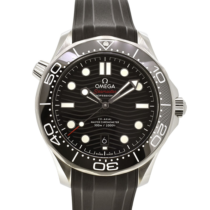 オメガ　OMEGA　シーマスター300　コーアクシャル　マスタークロノメーター　210.32.42.20.01.001　ブラック　ラバー　USED　中古