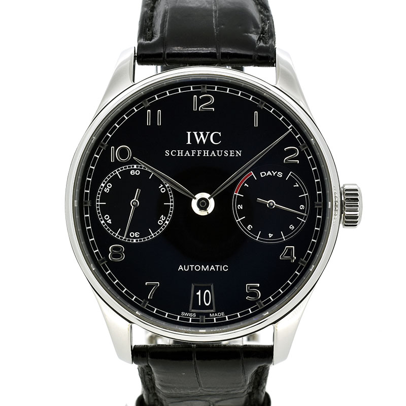 IWC　ポルトギーゼ オートマティック 7デイズ　IW500109　ブラック　革ベルト　42.3mm　USED　中古