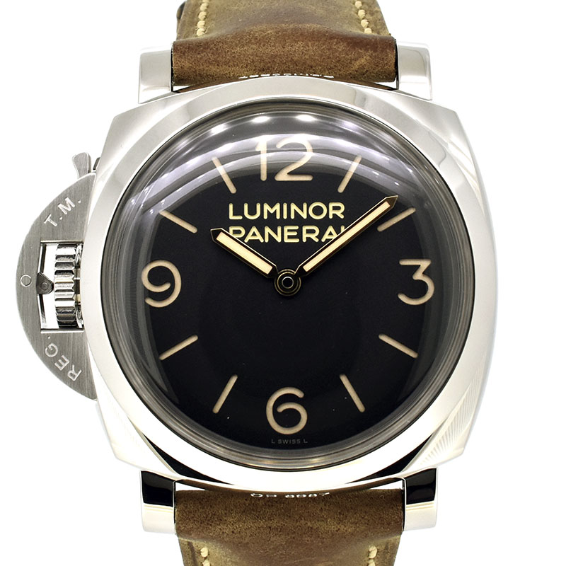 パネライ　PANERAI　ルミノール1950 3デイズ レフトハンド アッチャイオ　PAM00557　SS　47mm　手巻き　ブラック　R番　USED　中古