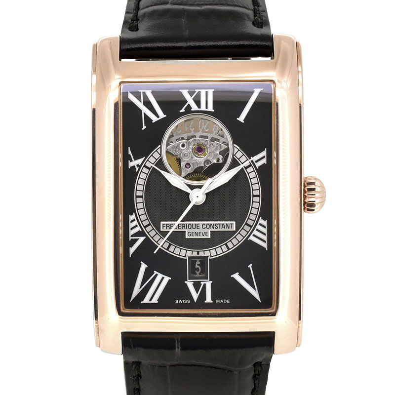 フレデリック・コンスタント　FREDERIQUE CONSTANT　カレ ハートビート　FC-315BS4C24　革ベルト　ブラック　30.7×39mm　USED　中古