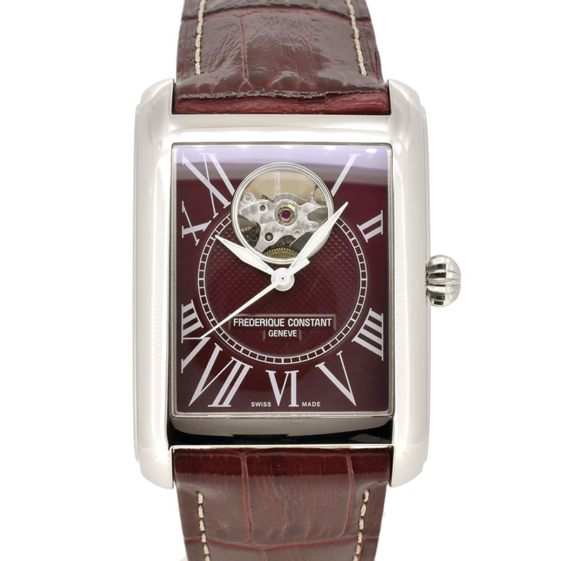 フレデリック・コンスタント　FREDERIQUE CONSTANT　カレ ハートビート　FC-310MDR4S36　革ベルト　ダークレッド　30.4×33.3mm　日本限定　USED　中古