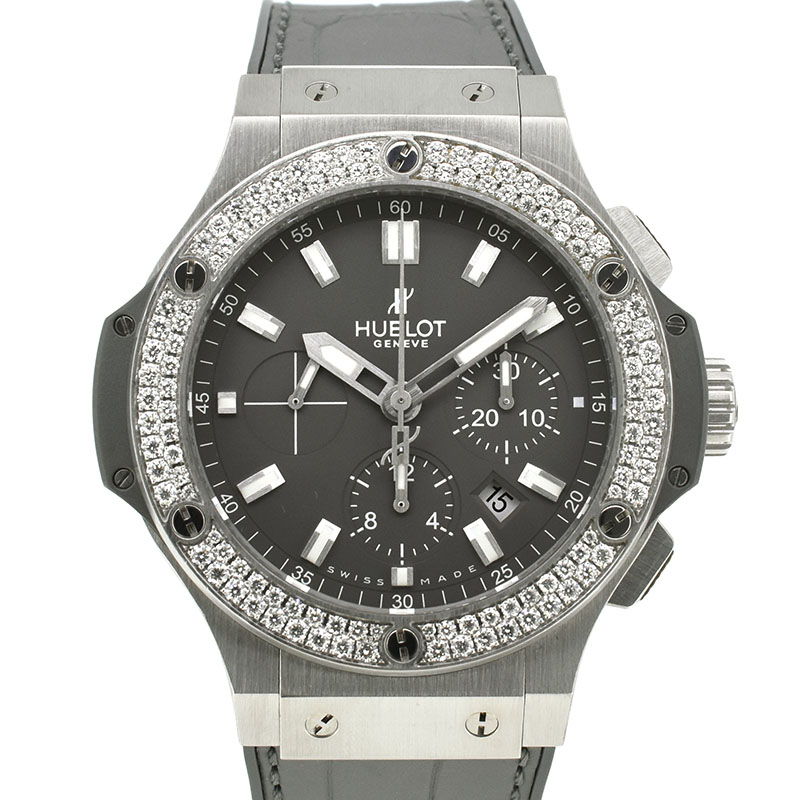 ウブロ　HUBLOT　ビッグバン アールグレイ ベゼルダイヤ　301.ST.5020.GR.1104　SS　44mm　USED　中古