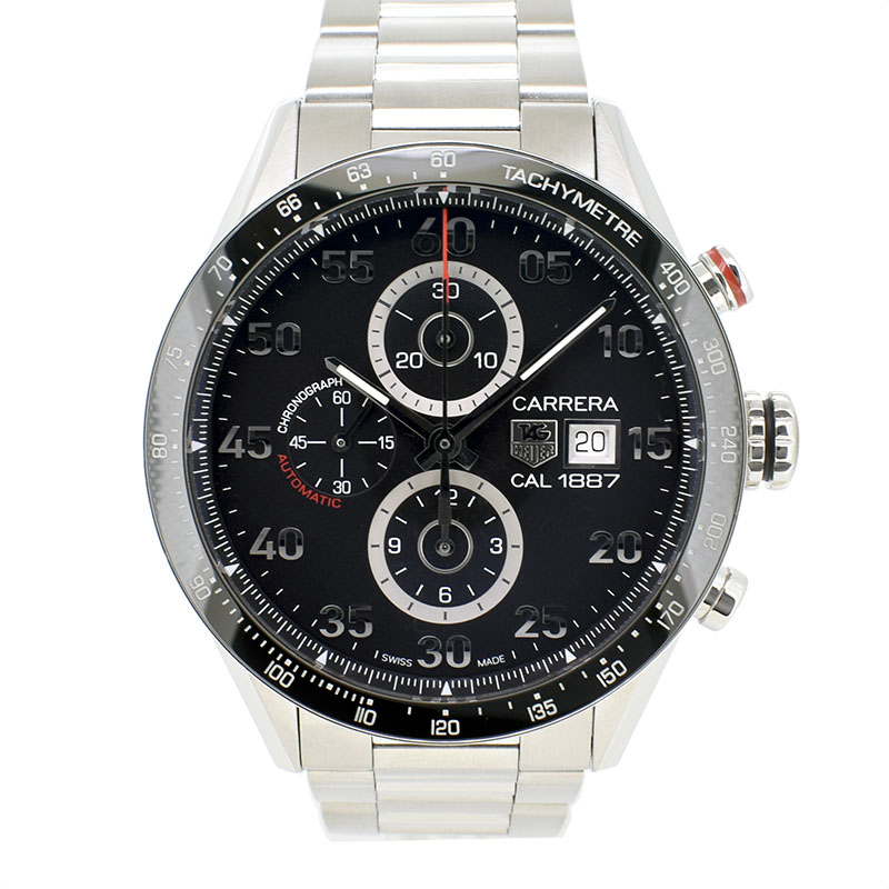 タグホイヤー　TAG HEUER　カレラ タキメータークロノ キャリバー1887　CAR2A10.BA0799　ブラック　SS　43mm　USED　中古