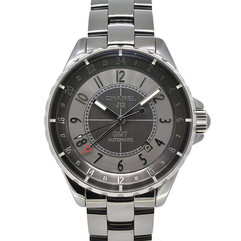 シャネル　CHANEL　J12　クロマティック GMT　H3099　チタンセラミック　41mm　グレー　USED　中古