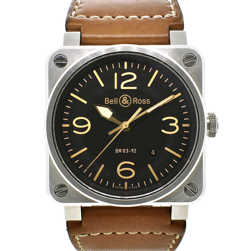 ベル＆ロス　BELL＆ROSS　BR03-92 ゴールデンヘリテージ　BR0392-ST-G-HE/SCA/2　ブラック　42mm　USED　中古