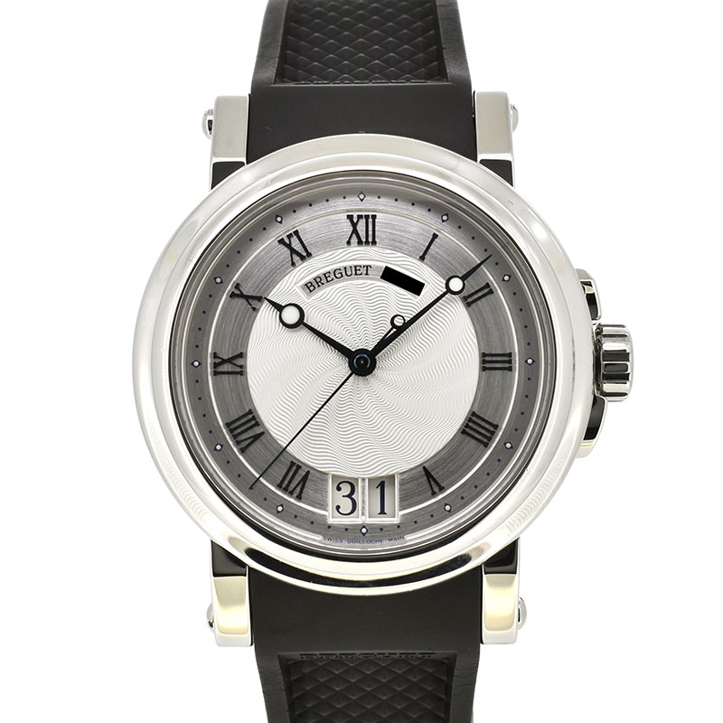 ブレゲ　BREGUET　マリーン2 ラージデイト　5817ST/12/5V8　SS　シルバー　39mm　ラバー　USED　中古