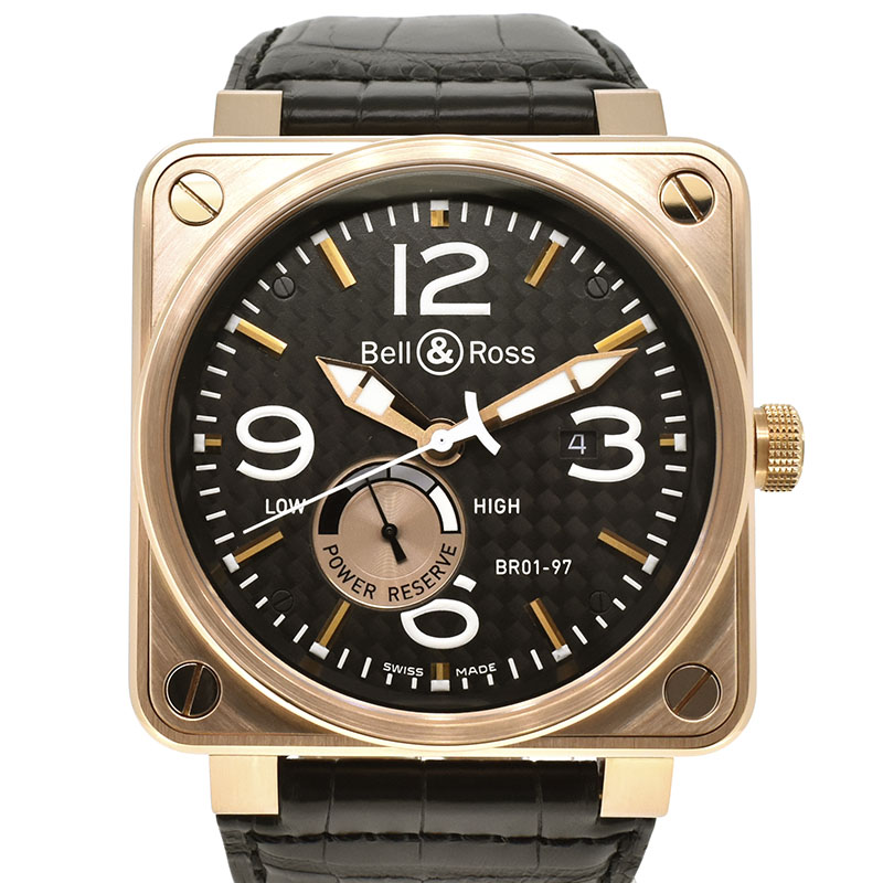 ベル＆ロス　BELL＆ROSS　BR01-97 リザーブ・ド・マルシェ　BR0197-PINKGOLD　46mm　ブラック　18KPG　世界250本限定  USED　中古