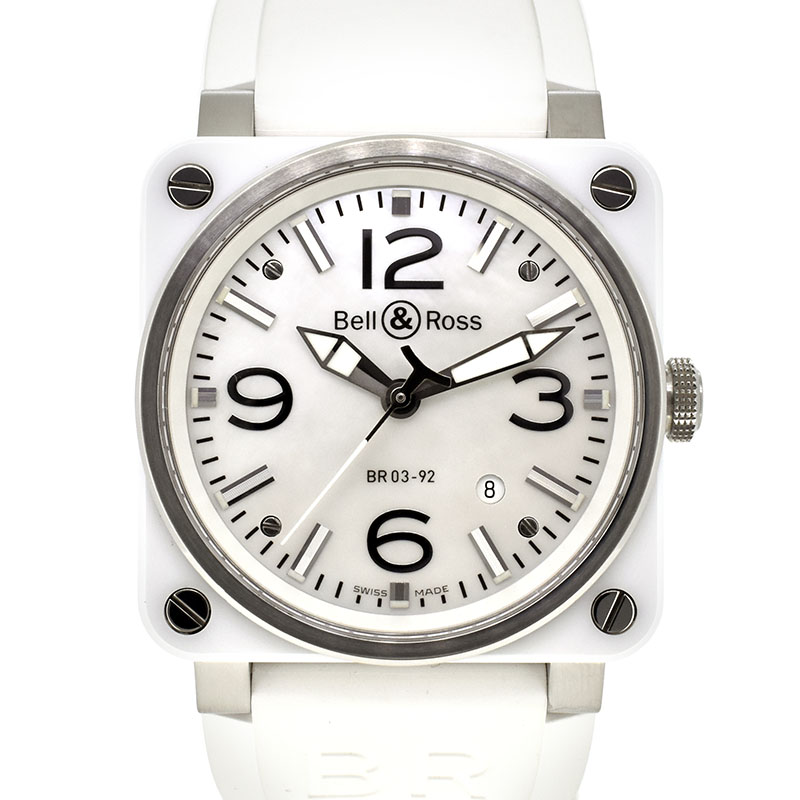 ベル＆ロス　BELL＆ROSS　BR0392-WH-C/SRB　セラミック　42mm　ホワイトシェル　USED　中古