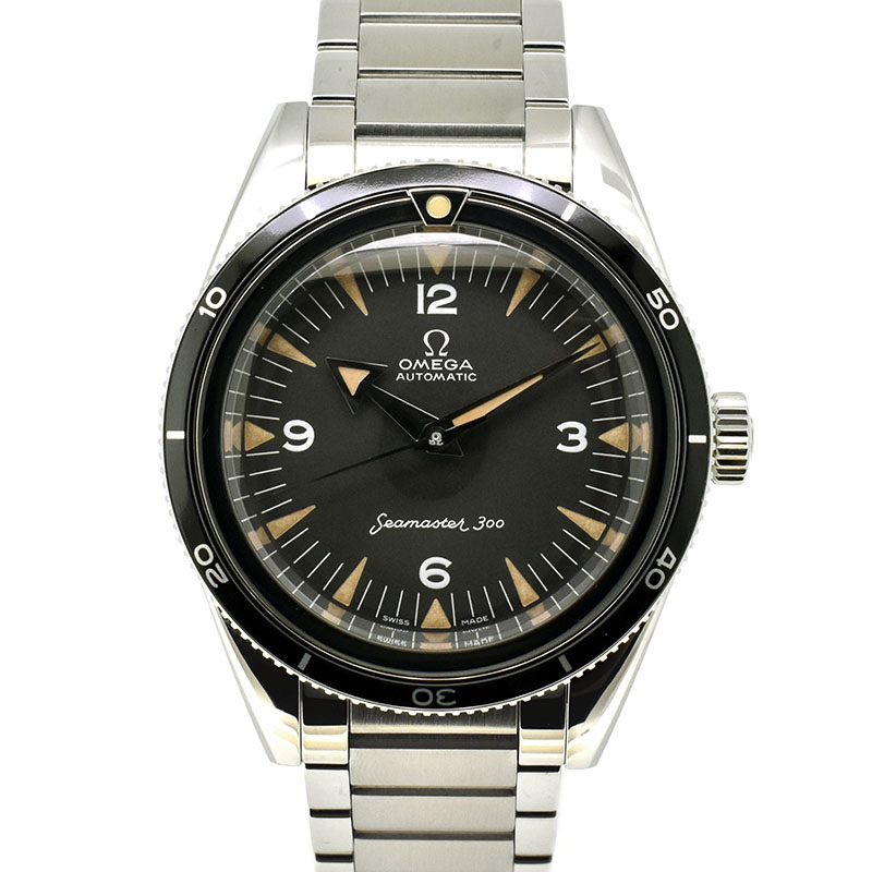 オメガ　OMEGA　シーマスター300 マスタークロノメーター 1957 トリロジー　234.10.39.20.01.001　SS　ブラック　39mm　世界3557本限定　USED　中古