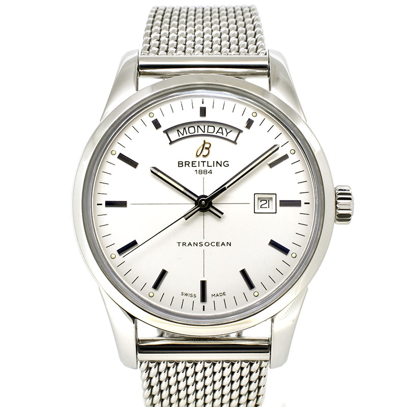 ブライトリング　BREITLING　トランスオーシャン デイデイト　A451G51OCA　43mm　SS　シルバー　USED　中古
