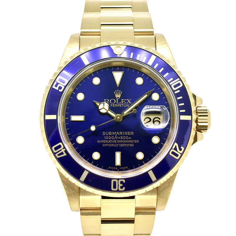 ロレックス　ROLEX　サブマリーナデイト　Ref.16618　18KYG　P番　ブルー　40mm　USED　中古