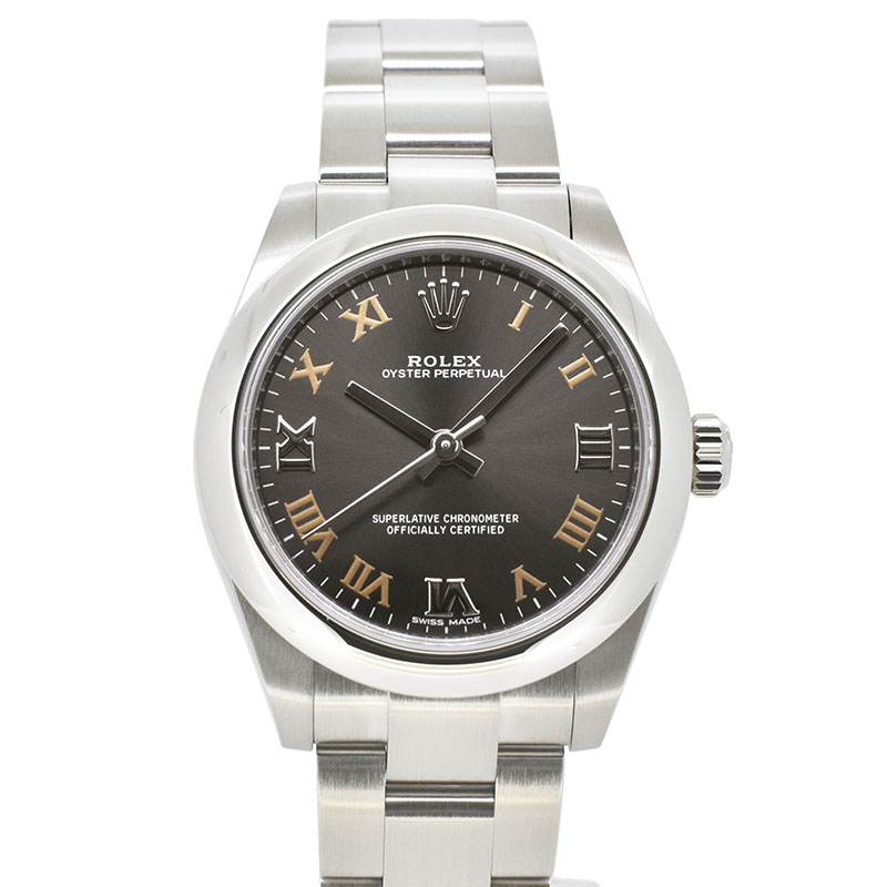 ロレックス　ROLEX　オイスターパーペチュアル　Ref.177200　ダークグレーローマ　SS　自動巻　31mm　国内正規品　未使用品