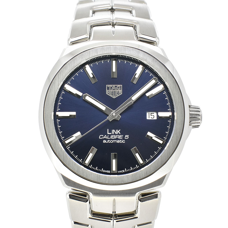 タグホイヤー　TAG HEUER　リンク キャリバー5　WBC2112.BA0603　41mm　ブルー　USED　中古