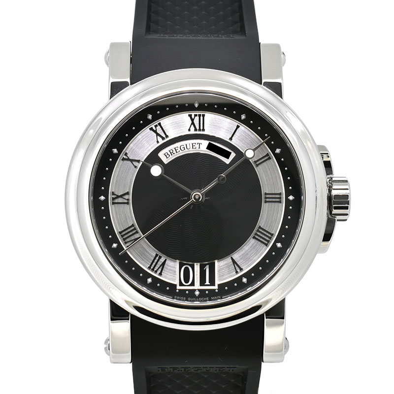 ブレゲ　BREGUET　マリーン2　ラージデイト　5817ST/92/5V8　SS　ブラック　39mm　ラバー　USED　中古