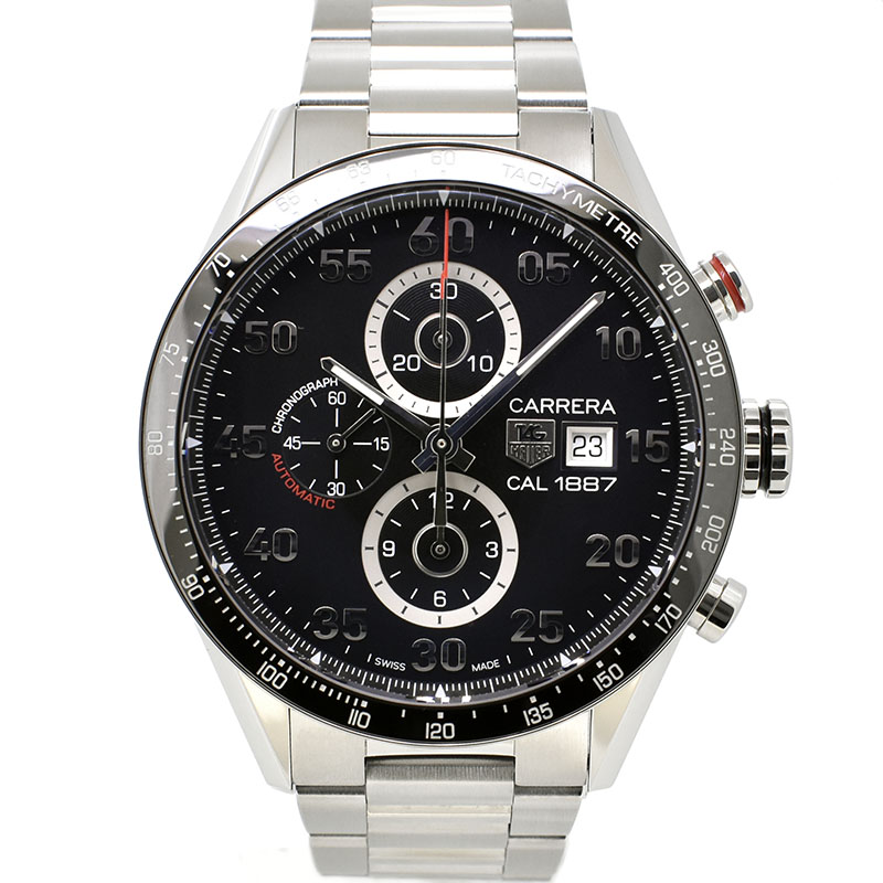 タグホイヤー　TAG HEUER　カレラ タキメータークロノ キャリバー1887　CAR2A10.BA0799　ブラック　SS　43mm　USED　中古