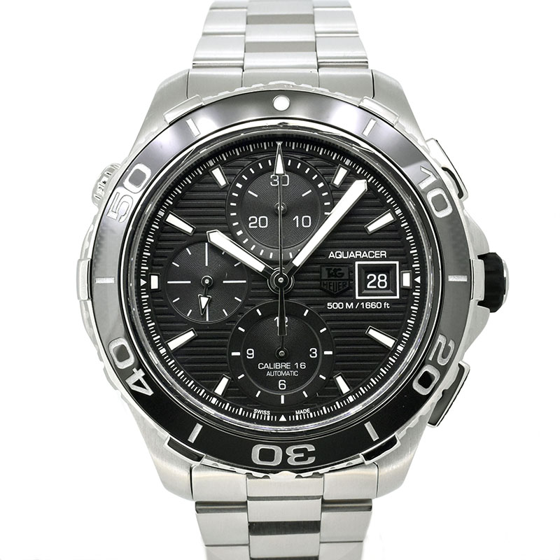 タグホイヤー　TAG HEUER　アクアレーサー クロノグラフ　CAK2110.BA0833　SS　43mm　ブラック　USED　中古