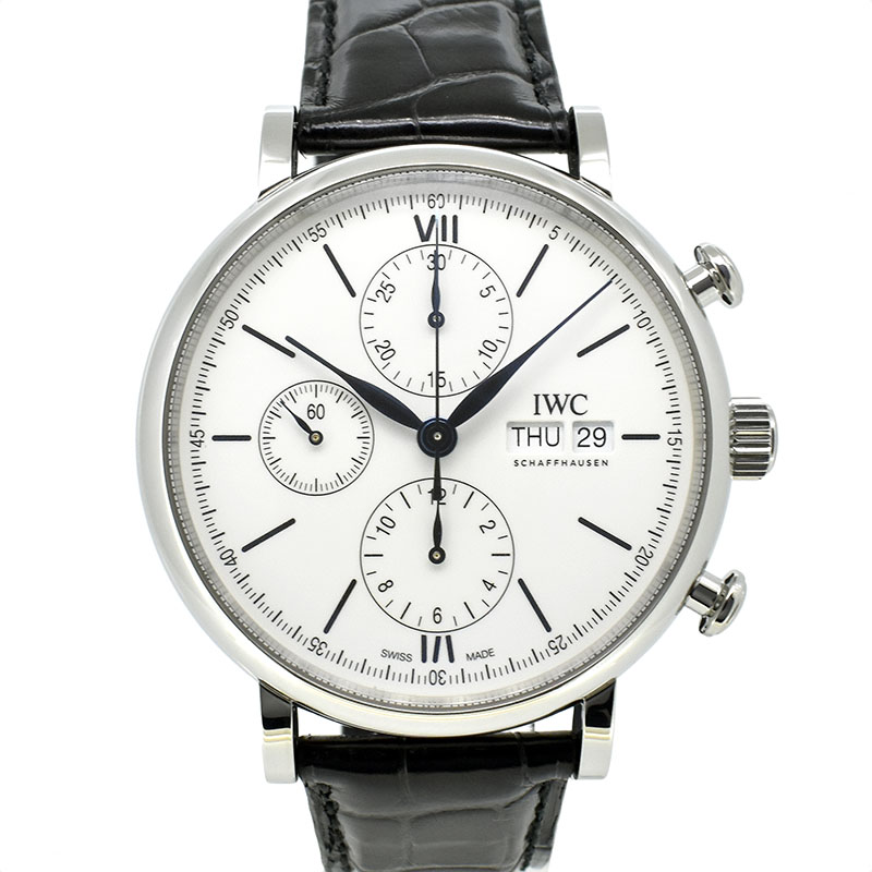 IWC　ポートフィノ　クロノグラフ　150イヤーズ　IW391024　SS　ホワイト　革　42mm　世界2000本限定　USED　中古