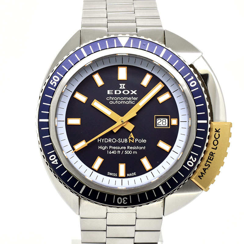 エドックス　EDOX　ハイドロサブ ノースポール リミテッドエディション　80201-3BUO-BU　46mm　ブルー　世界350本限定　USED　中古