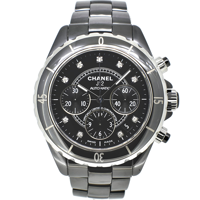 シャネル　CHANEL　J12 クロノグラフ　H2419　9Pダイヤ　自動巻　41mm　USED　中古