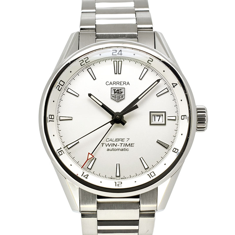 タグホイヤー　TAG HEUER　カレラ　ツインタイム　WAR2011.BA0723　キャリバー7　SS　シルバー　41mm　USED　中古
