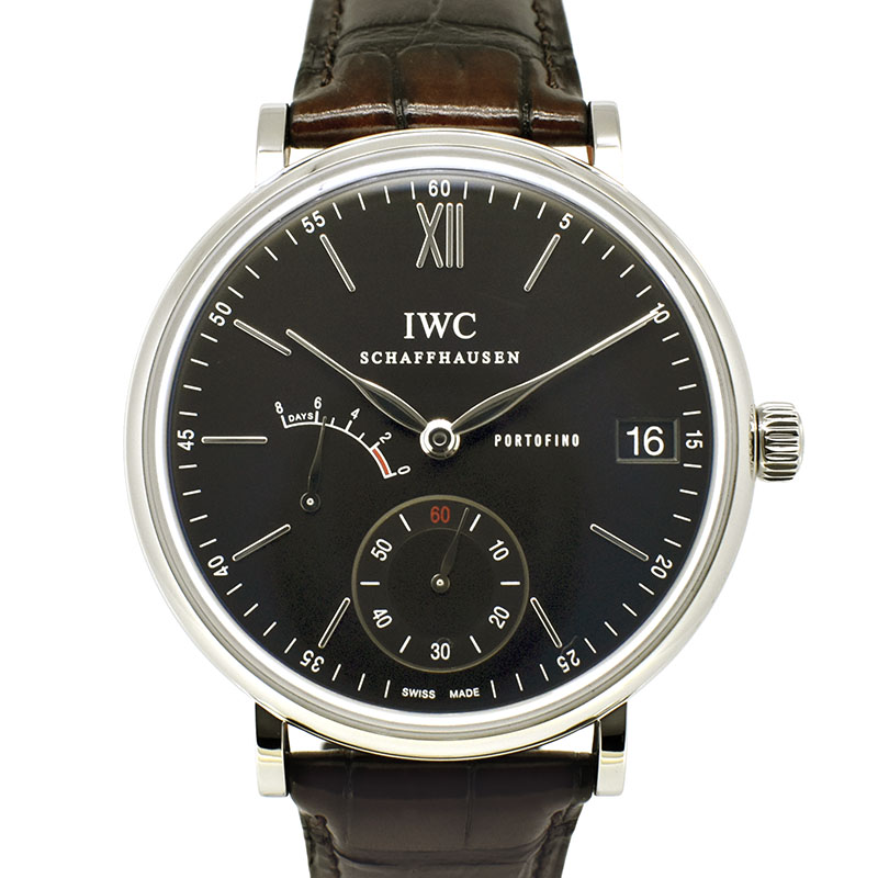 IWC　ポートフィノ ハンドワインド 8デイズ　IW510102　SS　45mm　ブラック　USED　中古