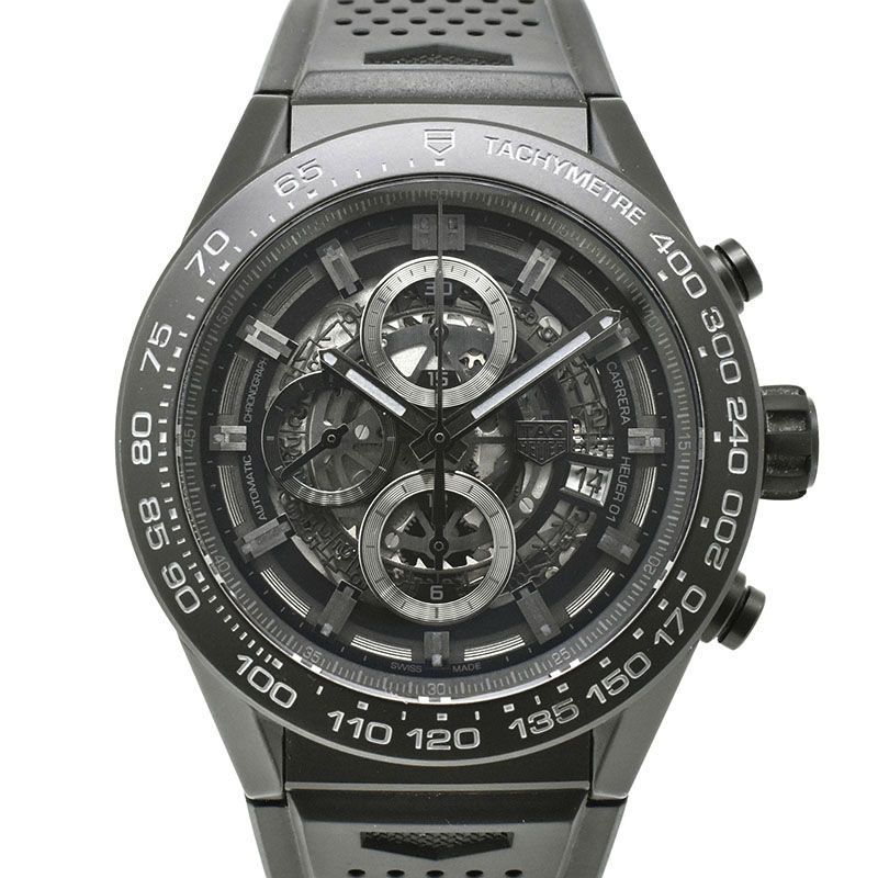 タグホイヤー　TAG HEUER　カレラ クロノグラフ キャリバー ホイヤー01 ブラックセラミック　CAR2A91.FT6071　45mm　USED　中古