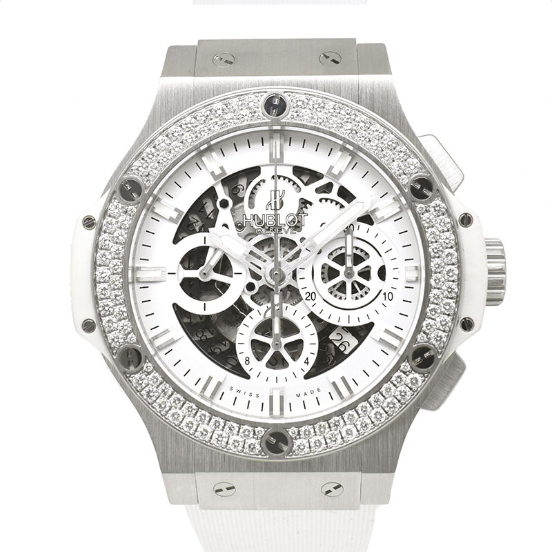 ウブロ　HUBLOT　アエロバン オールホワイト ダイヤモンド　311.SE.2010.RW.1104.JSM12　日本限定　44mm　USED　中古