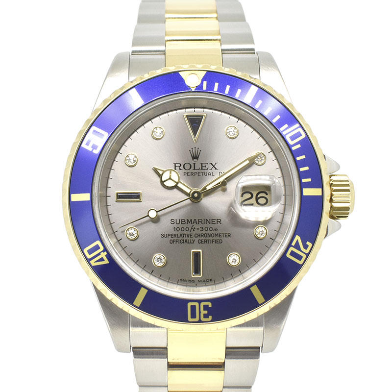 ロレックス　ROLEX　サブマリーナデイト　Ref.16613SG　グレー　SS×YG　D番　40mm　USED　中古